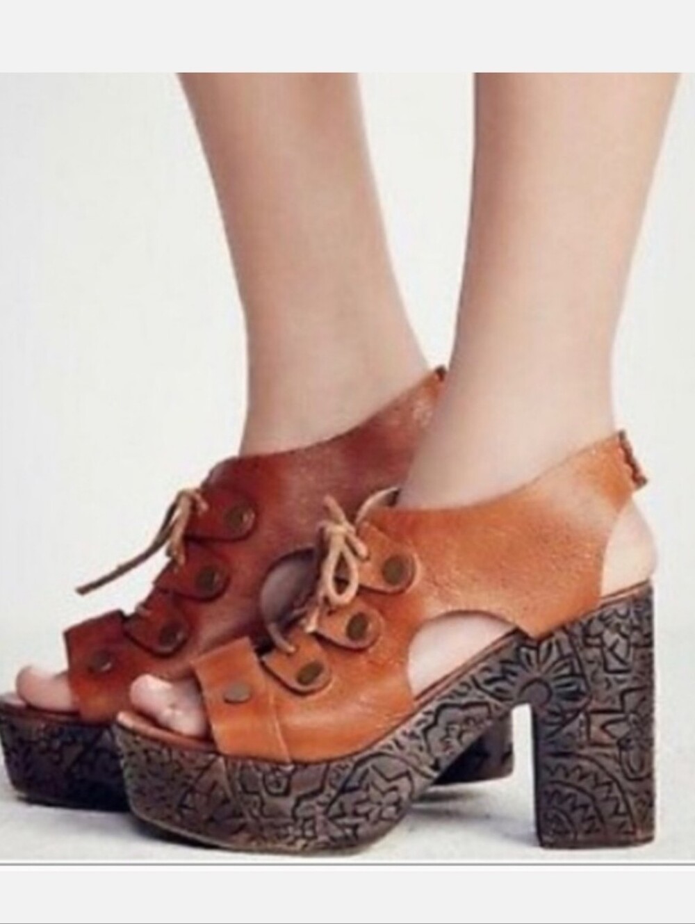 Free People Farrah Leather Platform